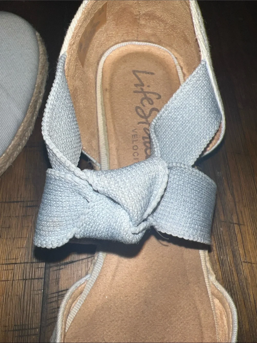 LifeStride Kascade Canvas Cross-Strap Wedge Espadrilles Blue/~size~ 10~
